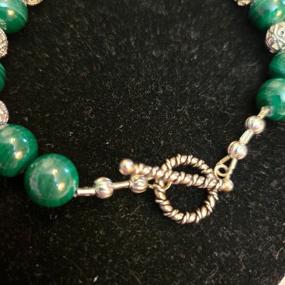 NEW Malachite & Sterling Silver Necklace Set 3 piece - Picture 6 of 11